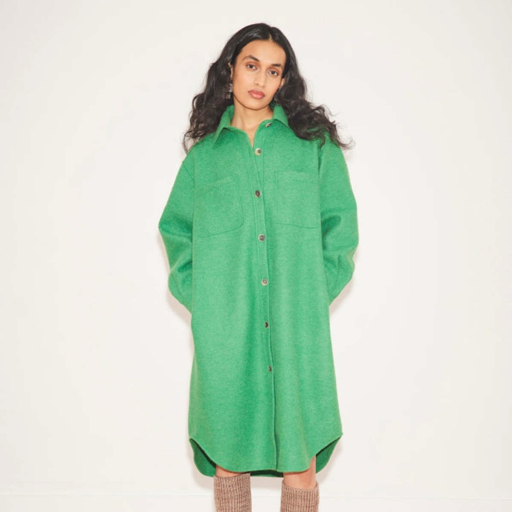 Misha and Puff Beale Shirt Dress in Bottle Green